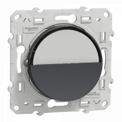 Odace - poussoir avec porte-étiquette anthracite