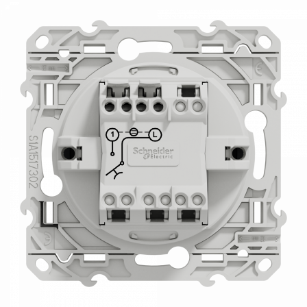 Odace - poussoir lumineux - anthracite - 10A - voyant LED bleu 0,15mA
