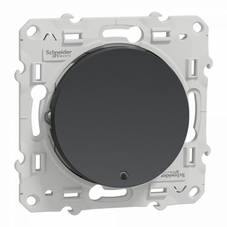 Odace - poussoir lumineux - anthracite - 10A - voyant LED bleu 0,15mA