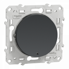 Odace - poussoir lumineux - anthracite - 10A - voyant LED bleu 0,15mA