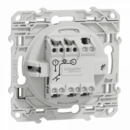 Odace - poussoir lumineux - anthracite - 10A - voyant LED bleu 0,15mA