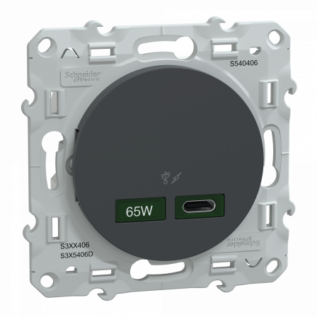 Odace - chargeur USB C 65W - forte puissance pour charge app. mobiles - anth