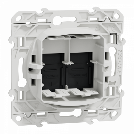 Odace - prise double RJ45 - anthracite - sans connecteur (empreinte Infraplus)