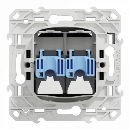 Odace - prise double RJ45 cat.6 UTP - grade 1 à 2 (tél. + inf.) - à vis - anth
