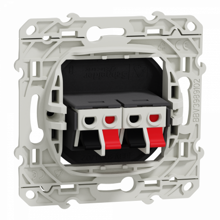 Odace - prise haut-parleurs - 2 sorties - anthracite