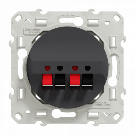 Odace - prise haut-parleurs - 2 sorties - anthracite