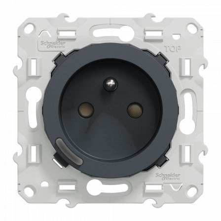 Wiser Odace - Prise 2P+T connectée - 16A  - zigbee - Anthracite