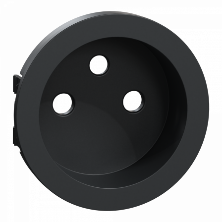 Odace anthracite - enjoliveur seul prise de courant 2P+T 16A