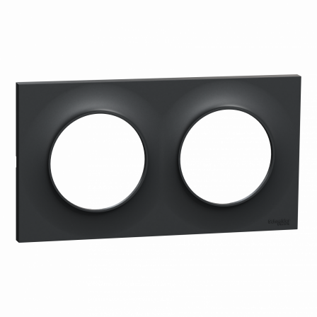 Odace Styl - plaque 2 postes horizontaux ou verticaux entraxe 71mm anthracite
