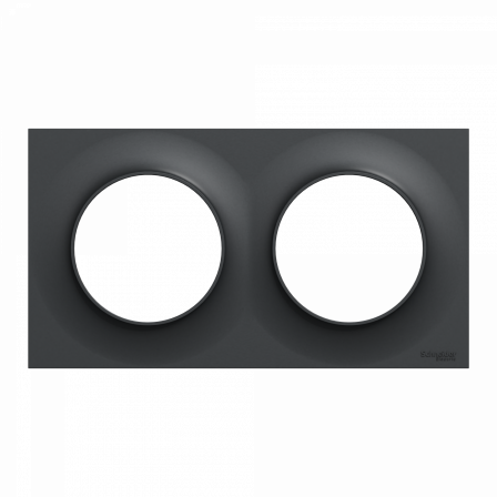 Odace Styl - plaque 2 postes horizontaux ou verticaux entraxe 71mm anthracite