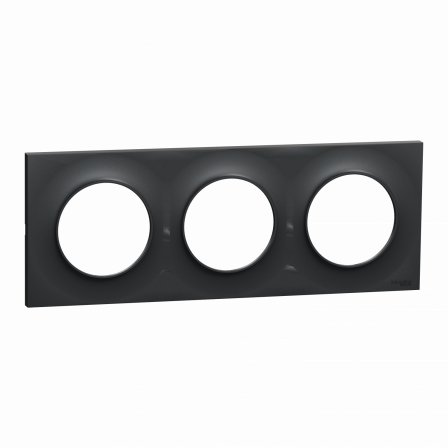 Odace Styl - plaque 3 postes horizontaux ou verticaux entraxe 71mm anthracite