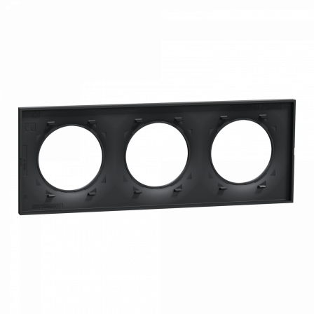 Odace Styl - plaque 3 postes horizontaux ou verticaux entraxe 71mm anthracite