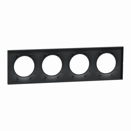 Odace Styl - plaque 4 postes horizontaux ou verticaux entraxe 71mm anthracite