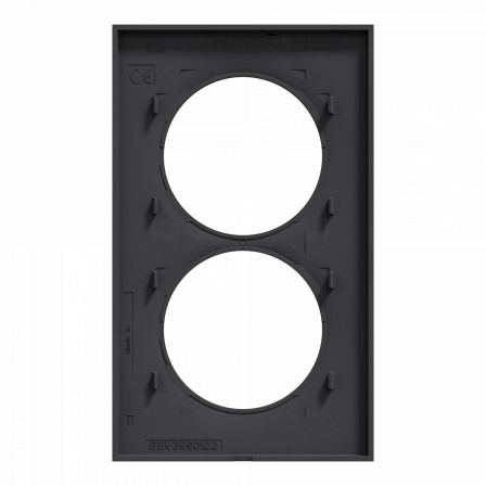 Odace Styl -  plaque 2 postes verticaux entraxe 57mm anthracite