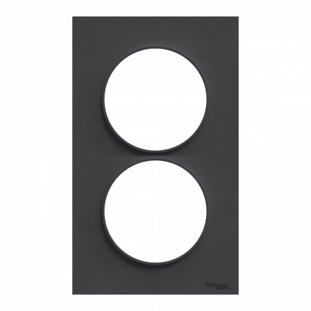 Odace Styl -  plaque 2 postes verticaux entraxe 57mm anthracite