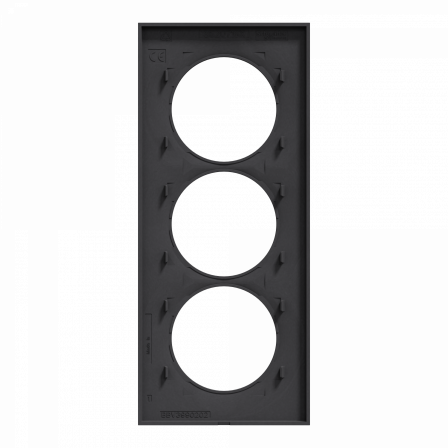 Odace Styl -  plaque 3 postes verticaux entraxe 57mm anthracite