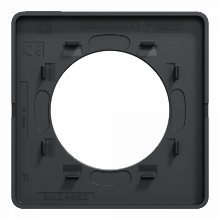 Odace Touch - plaque 1 poste aluminium brossé avec liseré anthracite