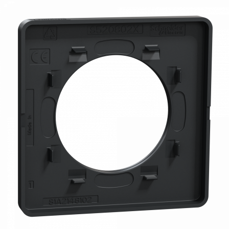 Odace Touch - plaque 1 poste aluminium brossé avec liseré anthracite