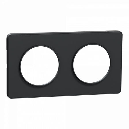 Odace Touch -  plaque 2 postes horizontaux ou verticaux 71mm anthracite