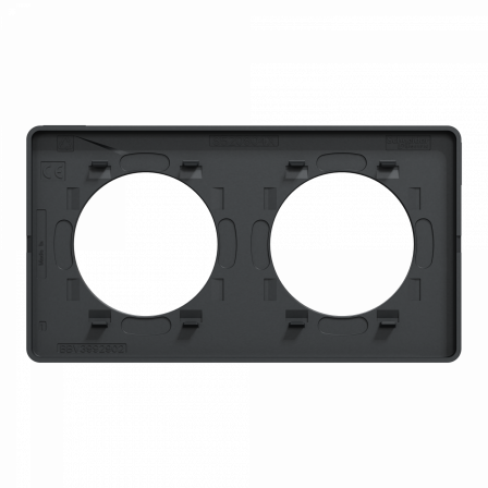 Odace Touch - plaque 2 postes horiz/vert 71mm aluminium brossé avec liseré anth