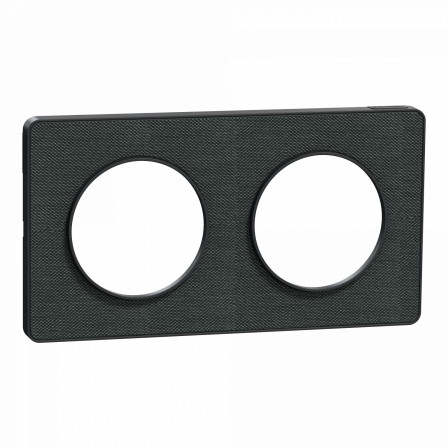 Odace Touch - plaque 2 postes hor/ver 71mm Kvadrat ombre avec liseré anthracite