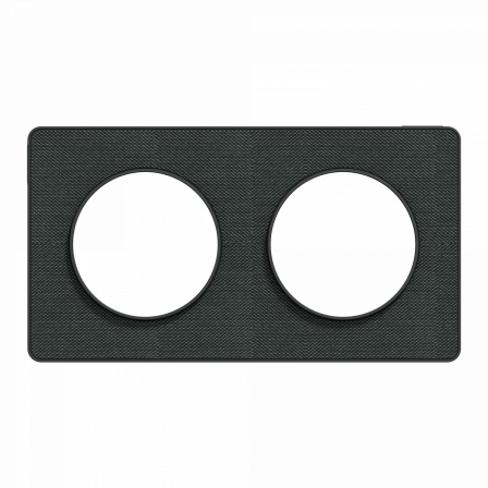 Odace Touch - plaque 2 postes hor/ver 71mm Kvadrat ombre avec liseré anthracite