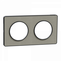 Odace Touch - plaque 2 postes hor/ver 71mm Kvadrat perle avec liseré anthracite