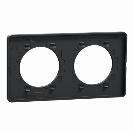 Odace Touch - plaque 2 postes hor/ver 71mm Kvadrat perle avec liseré anthracite