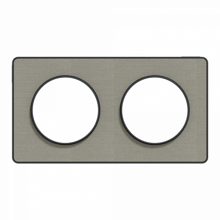 Odace Touch - plaque 2 postes hor/ver 71mm Kvadrat perle avec liseré anthracite