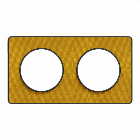 Odace Touch - plaque 2 postes horiz/ver 71mm Kvadrat ocre avec liseré anthracite