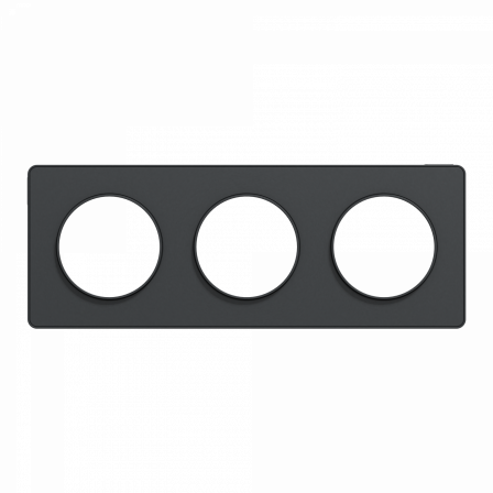 Odace Touch -  plaque 3 postes horizontaux ou verticaux entraxe 71mm anthracite