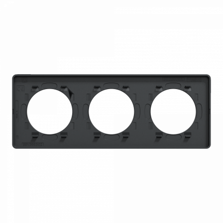 Odace Touch - plaque 3 postes hor/ver 71mm Kvadrat ombre avec liseré anthracite