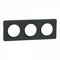 Odace Touch - plaque 3 postes hor/ver 71mm Kvadrat ombre avec liseré anthracite