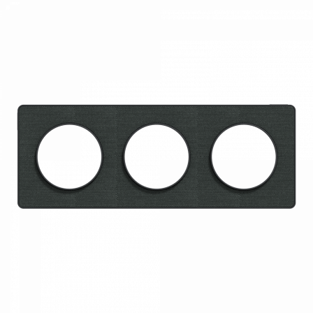 Odace Touch - plaque 3 postes hor/ver 71mm Kvadrat ombre avec liseré anthracite