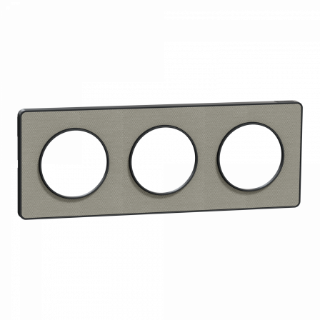 Odace Touch - plaque 3 postes hor/ver 71mm Kvadrat perle avec liseré anthracite