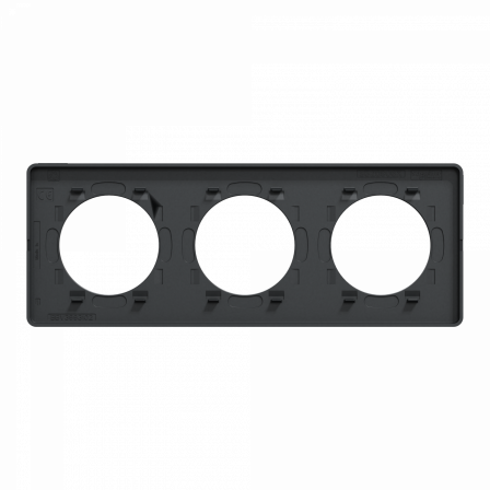 Odace Touch - plaque 3 postes horiz/ver 71mm Kvadrat ocre avec liseré anthracite