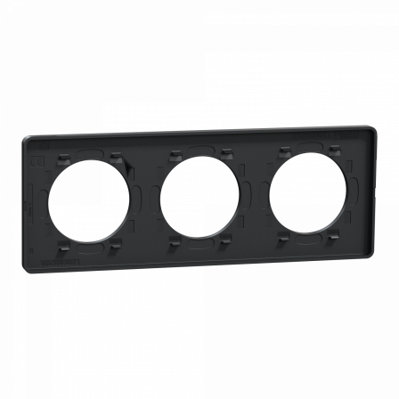 Odace Touch - plaque 3 postes horiz/ver 71mm Kvadrat ocre avec liseré anthracite