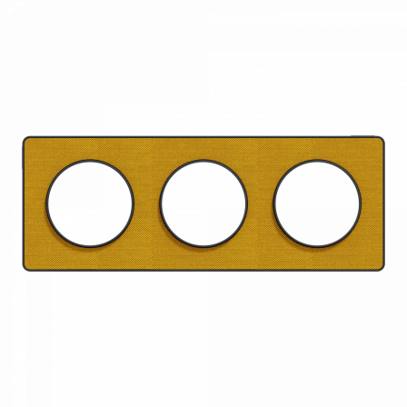 Odace Touch - plaque 3 postes horiz/ver 71mm Kvadrat ocre avec liseré anthracite