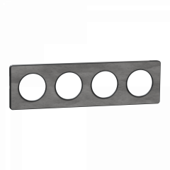 Odace Touch - plaque 4 postes horiz/ver 71mm ardoise avec liseré anthracite