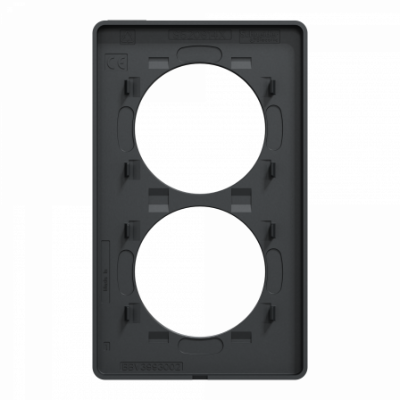 Odace Touch -  plaque 2 postes verticaux entraxe 57mm anthracite