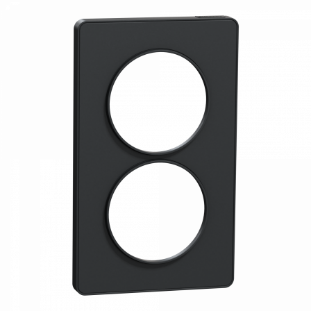 Odace Touch -  plaque 2 postes verticaux entraxe 57mm anthracite
