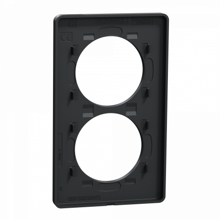 Odace Touch -  plaque 2 postes verticaux entraxe 57mm anthracite