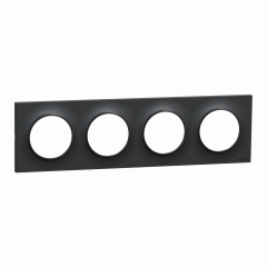 Odace Styl -  plaque 4 postes horizontaux ou verticaux entraxe 71mm anthracite