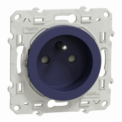 Odace - prise de courant 2P+T - cobalt