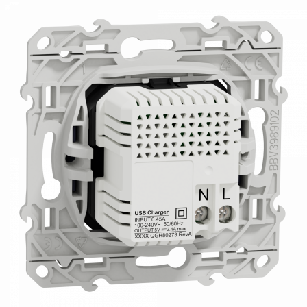 Odace - prise USB double - type A+C - cobalt - 5 Vcc - 2,4A