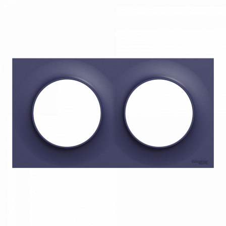 Odace Styl - plaque 2 postes horizontaux ou verticaux entraxe 71mm bleu cobalt