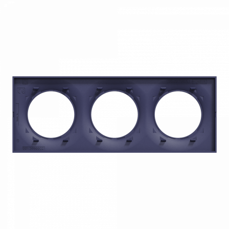 Odace Styl -  plaque 3 postes horizontaux ou verticaux entraxe 71mm bleu cobalt