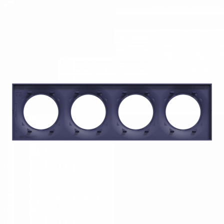 Odace Styl - plaque 4 postes horizontaux ou verticaux entraxe 71mm bleu cobalt