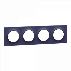 Odace Styl -  plaque 4 postes horizontaux ou verticaux entraxe 71mm bleu cobalt
