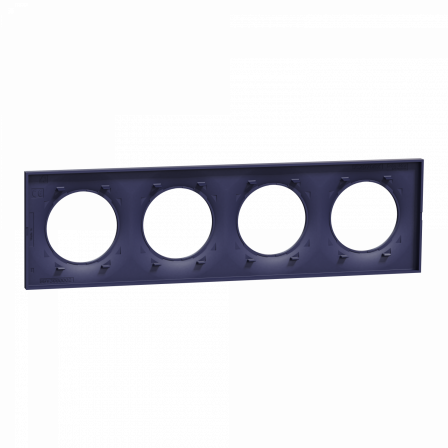 Odace Styl - plaque 4 postes horizontaux ou verticaux entraxe 71mm bleu cobalt